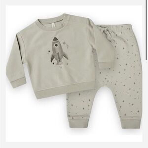 QUINCY MAE SWEATSHIRT & SWEATPANTS SET - SPACESHIP/TWINKLE STARS, 2-3 YRS